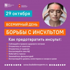 29 октября  – Всемирный день борьбы с инсультом