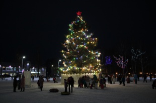 В городе Кудымкаре торжественно зажгли Новогоднюю елку