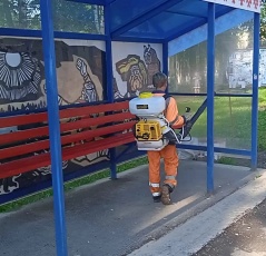 На территории города Кудымкара проводится дезинфекция общественных мест